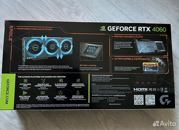 Видеокарта gigabyte nvidia RTX 4060 eagle OC