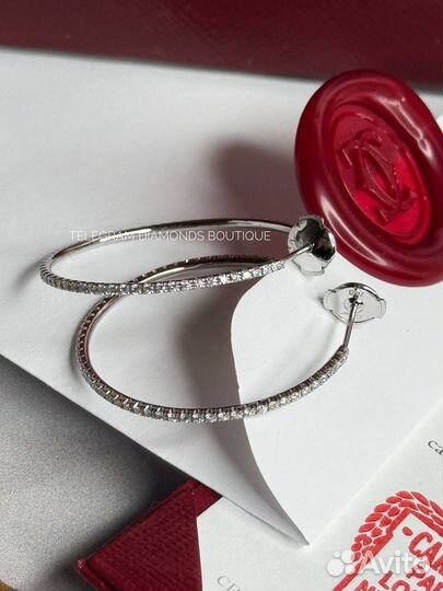 Серьги cartier etincelle белое золото 750,бриллиан