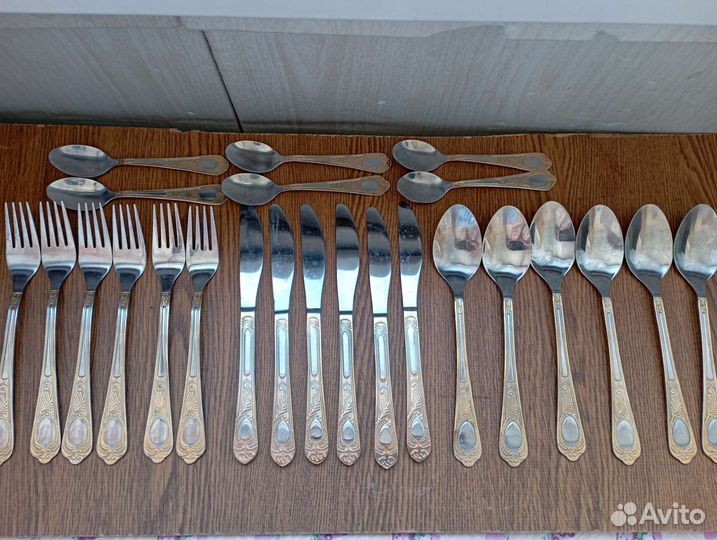 Набор вилки, ложки, ножи, сталь вилки