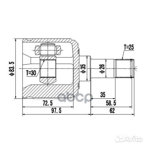 Шрус внутренний перед лев Z87905R Zikmar