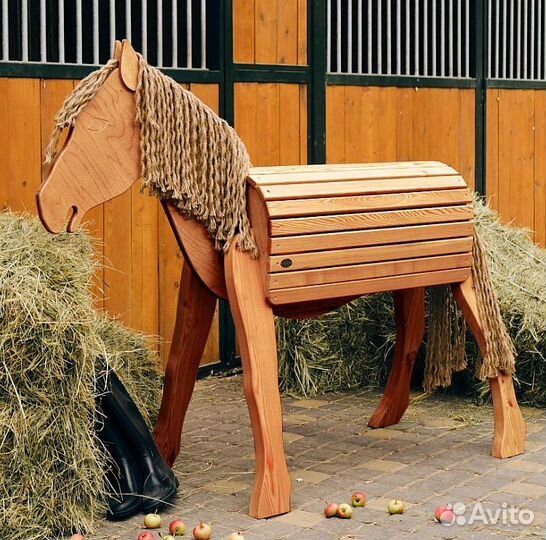 Иппотренажер. Деревянная лошадь для тренировок