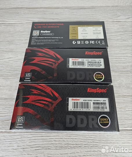 Kingspec DDR3L 4гб 1600мгц, для ноутбуков SO-dimm