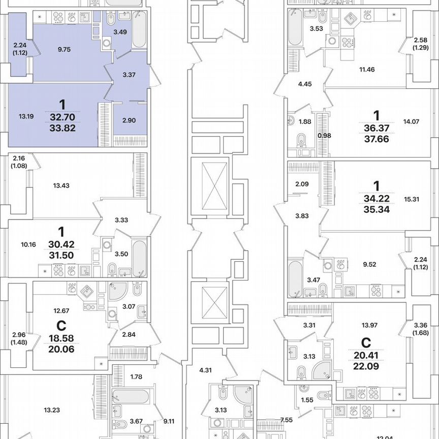 1-к. квартира, 33,8 м², 8/12 эт.