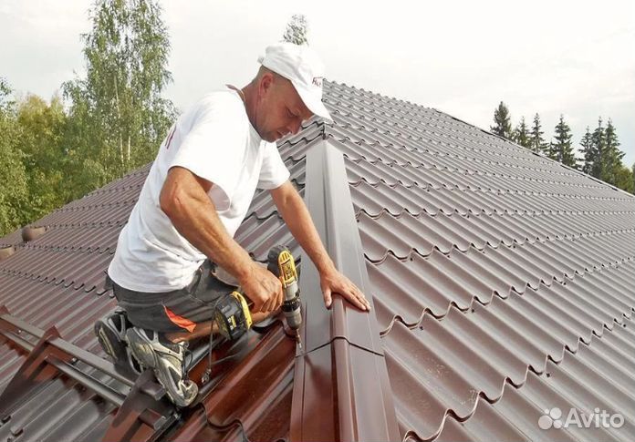 Бригада строителей, дома, кровля, фасад, печники