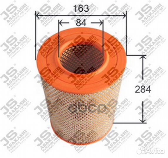 Фильтр воздушный 165/83/83x286 citroen Jumper