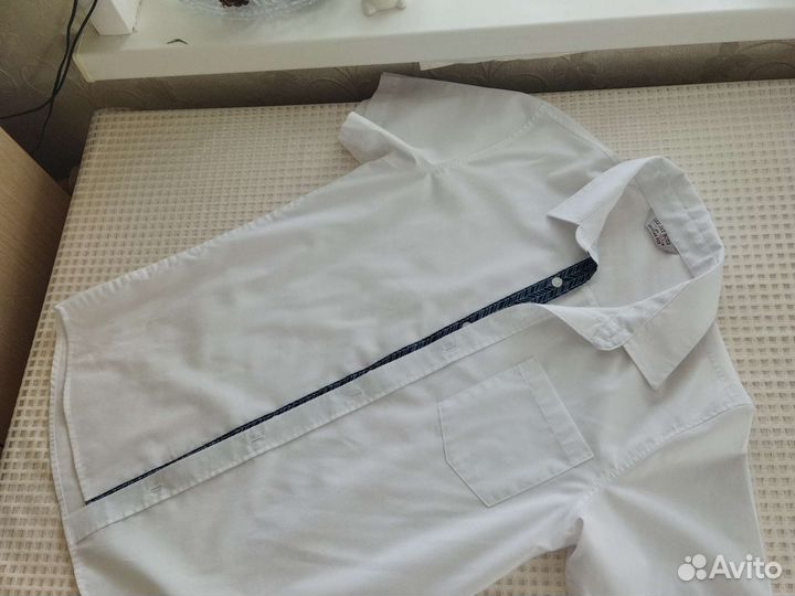 Рубашка белая на мальчика 164