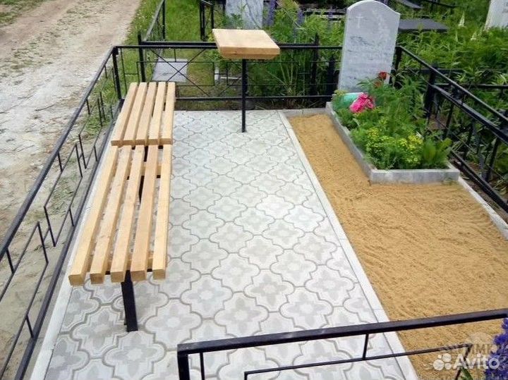 Облагораживание могил плиткой