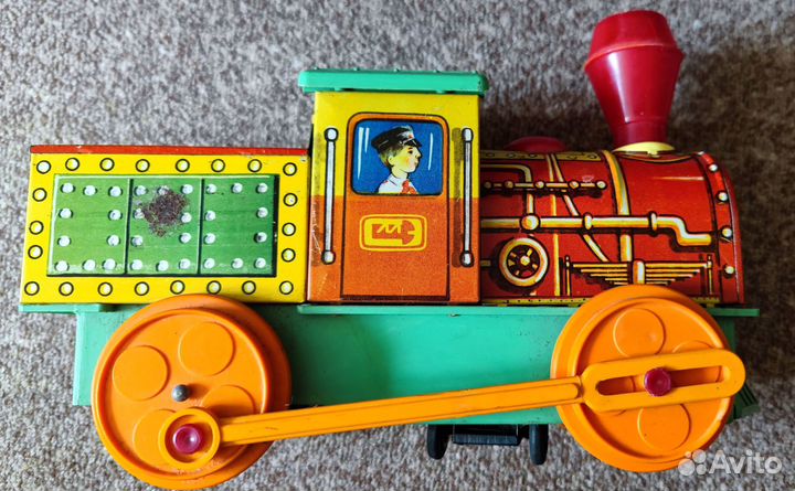 Игрушка паровоз СССР мзи Орленок Жесть Электромеха