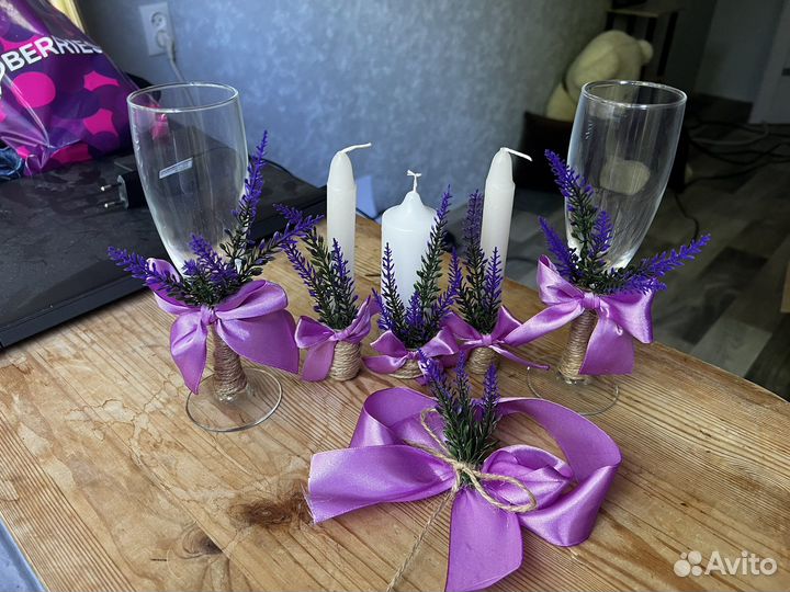 Свадебные бокалы ручной работы