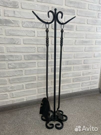 Совок и кочерга кованый/ Каминным набор/Подставка