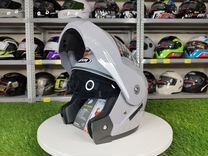 Шлем для мотоцикла, скутера-модуляр. Серый глянец
