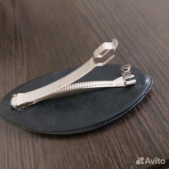 Заколка,ручная работа.Кожа,гематит