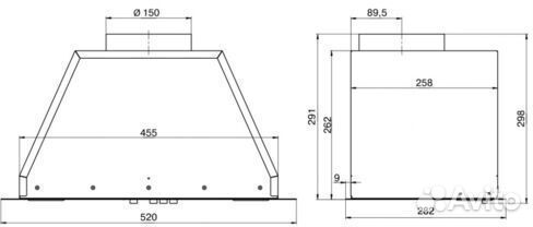 Встраиваемая вытяжка elikor Врезной блок 52П-400