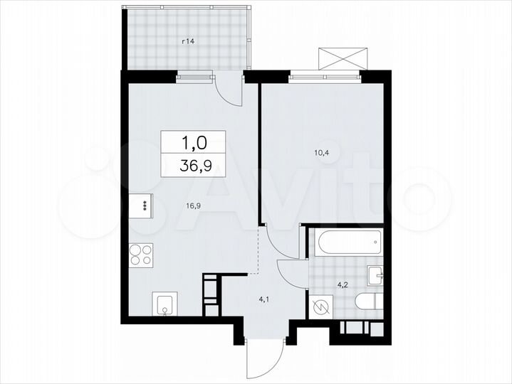1-к. квартира, 36,9 м², 8/11 эт.