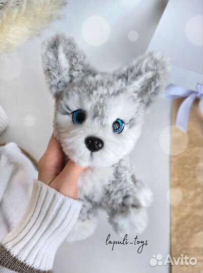 Вязаная игрушка собачка. Игрушка щенок