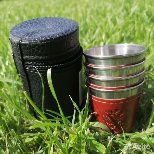 Набор стопок походные в чехле рюмки металлические