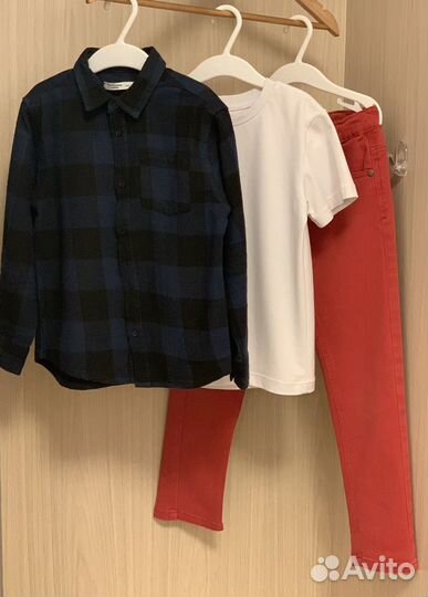 Джинсы рубашка футболка (разм.122)