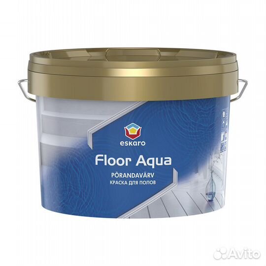 Краска Eskaro Floor Aqua для полов белая глянцевая