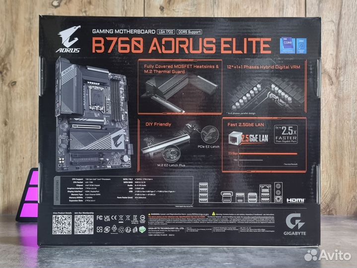 Материнская плата 1700 Gigabyte B760 Aorus Elite