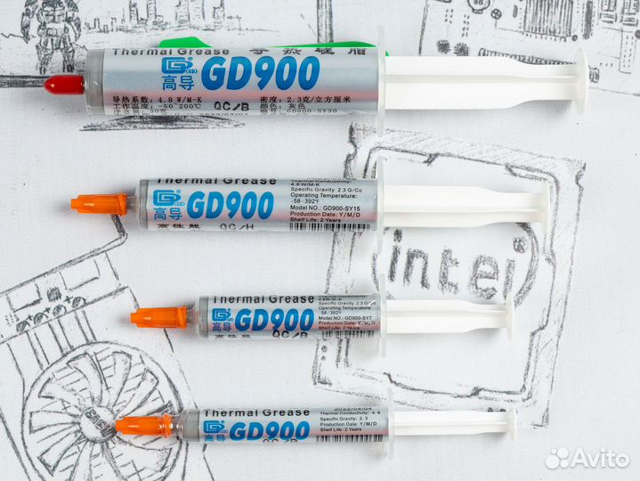 Термопаста GD900 4.8Вт/мК, 15гр, шприц