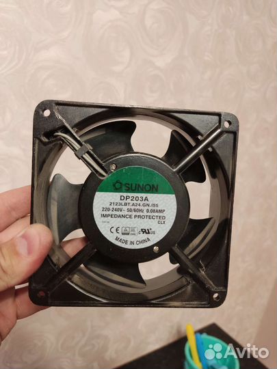 Вентилятор sunon DP203A 12см 220v + Решетка + Wago