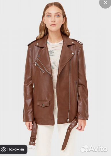 Кожаная куртка stradivarius