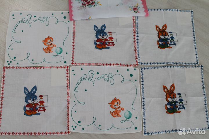 Новые платки носовые детские СССР винтаж