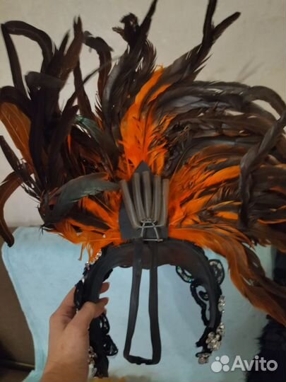 Головной убор бразильский карнавал с перьями