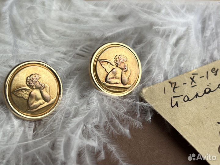 Винтажные золотые серьги «Сикстинские купидоны»