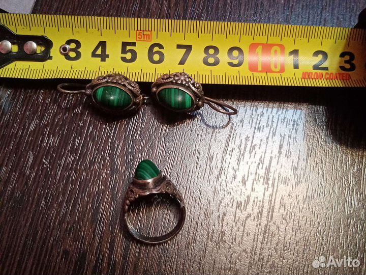 Серебряные серьги и перстень