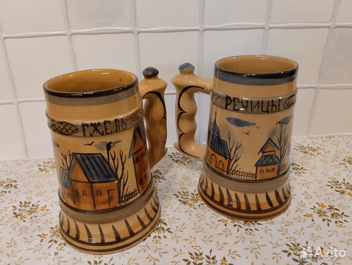 Бокалы пивные гжель