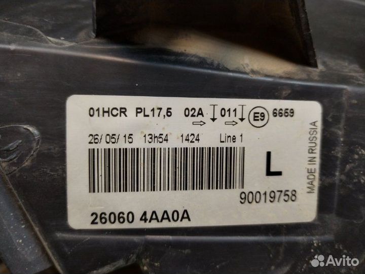 Фара левая передняя левая Nissan Almera 2012-2018