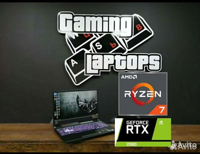 Супер игровой 15,6 Full HD 144Hz/Ryzen7/16Gb/RTX20