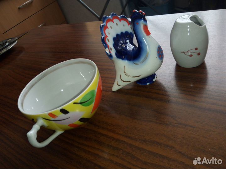 Чашка,горчичница(дулево)перечница индюк(лфз) СССР