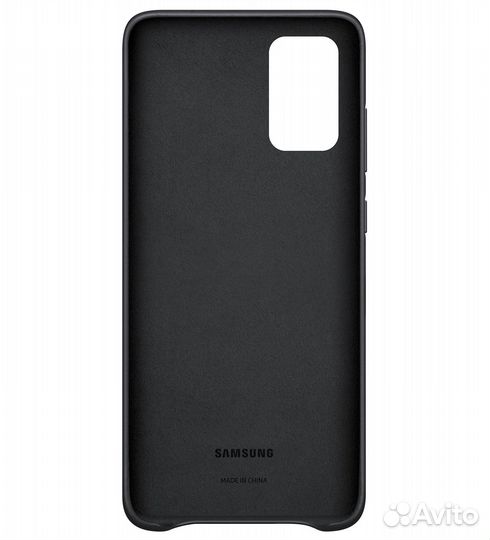 Кожаный Leather Cover для Samsung S20+ (Чёрный)