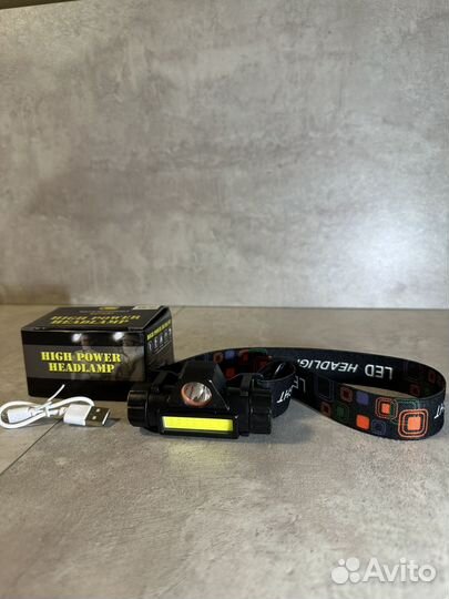 Налобный фонарь аккумуляторный с боковым магнитом