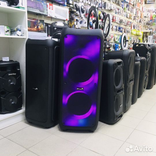 Большая колонка 1500вт Караоке блютуз LED