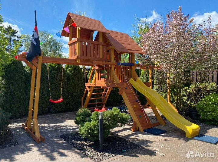 Детский комплекс песочница горка качели доставка