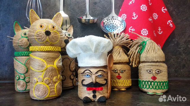 Декоративные баночки для кухни, набор 6 штук