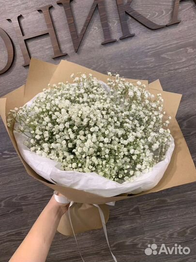 Цветы. Букет из разноцветной гипсофилы