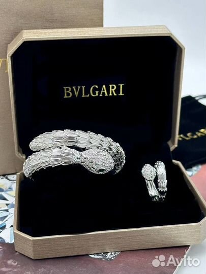 Набор браслет и кольцо в стиле Bvlgari