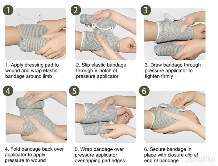 Упаковка PPI Израильская повязка 6-дюймовая