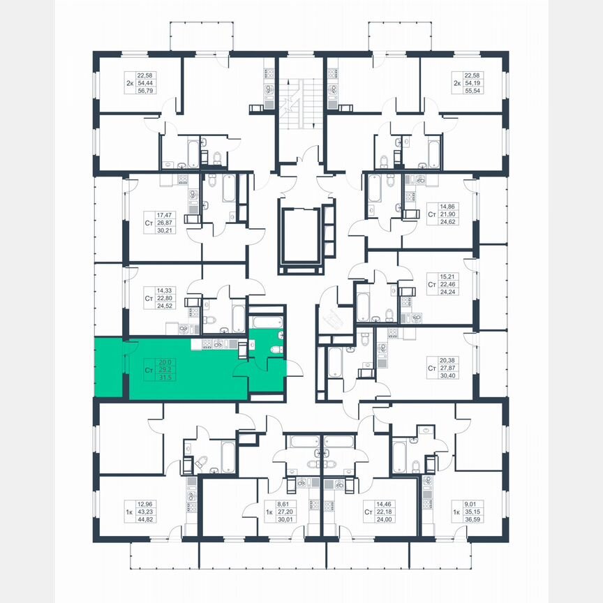 Квартира-студия, 29,2 м², 3/9 эт.