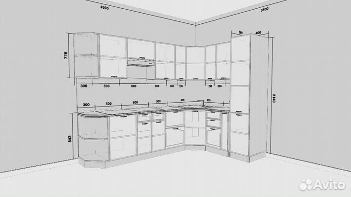 Кухня модульная «Юлия». 4.0м. Цена за всю кухню