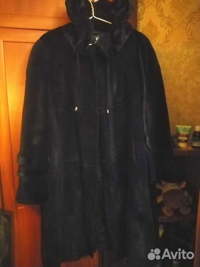 Шуба из стриженной нутрии с норкой