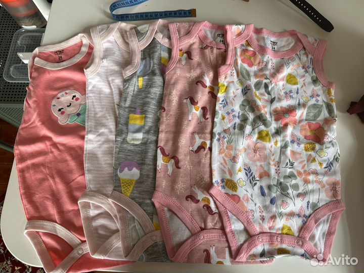 Боди для девочки пакетом 80 новое и бу