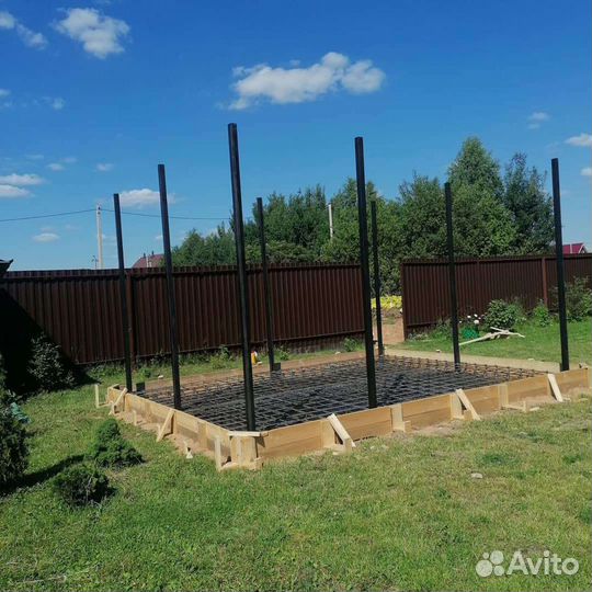 Монолитные плиты, фундамент