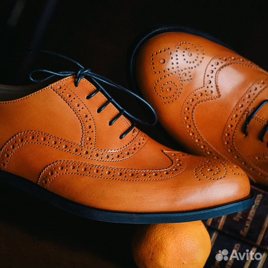 Туфли мужские кожа полные Броги