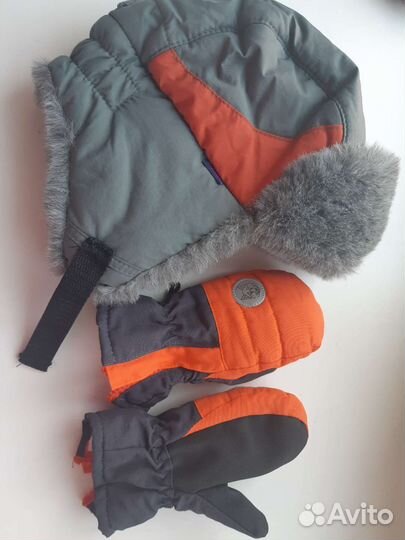 Комплект зимний,теплая шапка 47-49 и краги