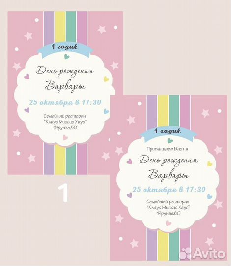 Приглашения на десткий день рождения